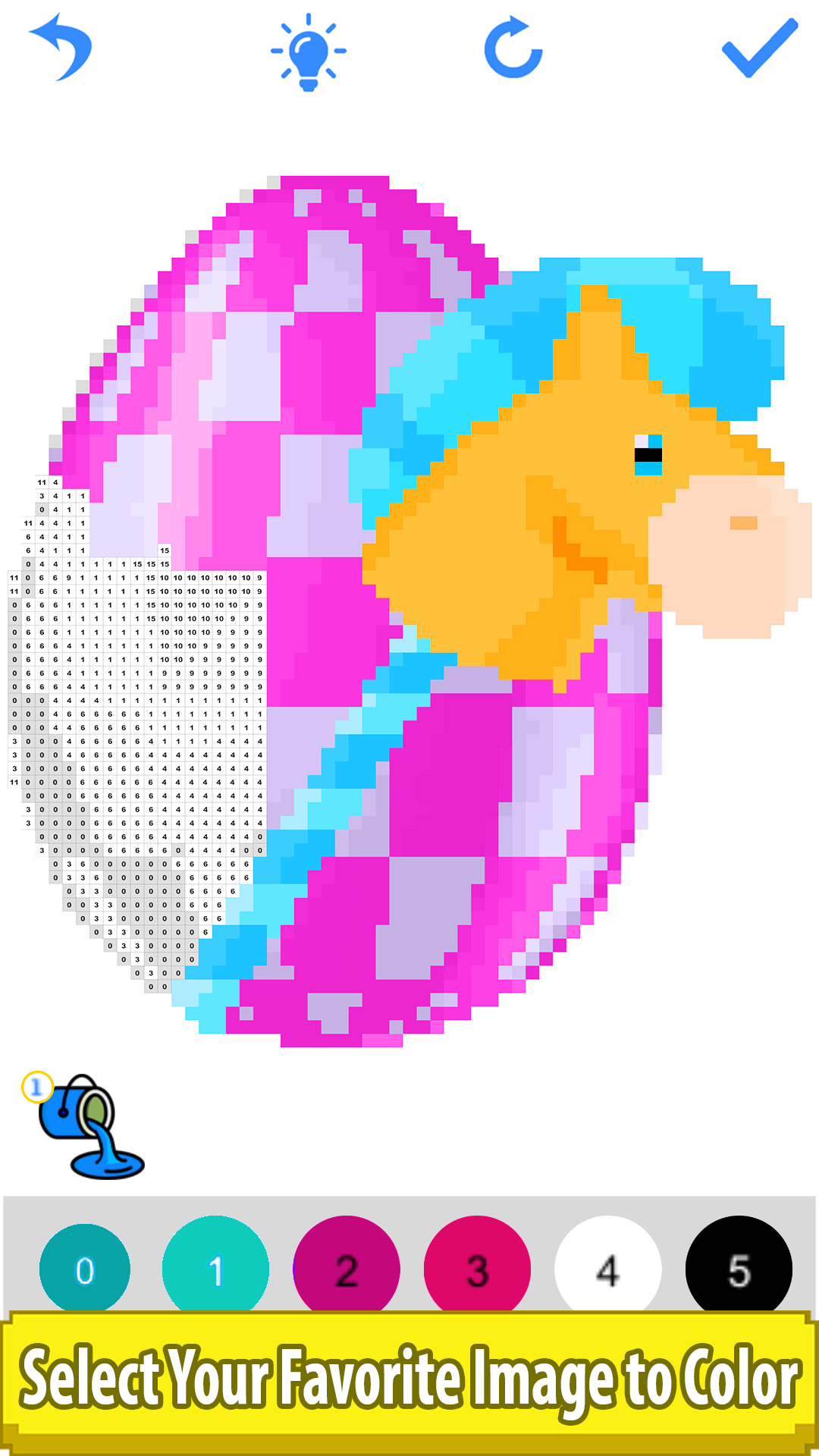 Surprise Eggs Pixel Art Paint By Number - Sandbox Coloring Book